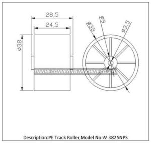 Pe track roller W-3825NPS