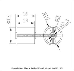 Plastic roller wheel W-13G