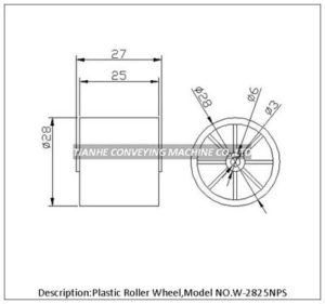 plastic roller wheel W-2825NPS