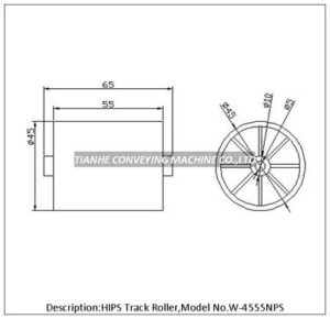 Plastic conveyor wheel W-4555NPS