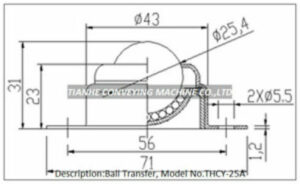 Ball Transfer CY-25A Cad Drawing